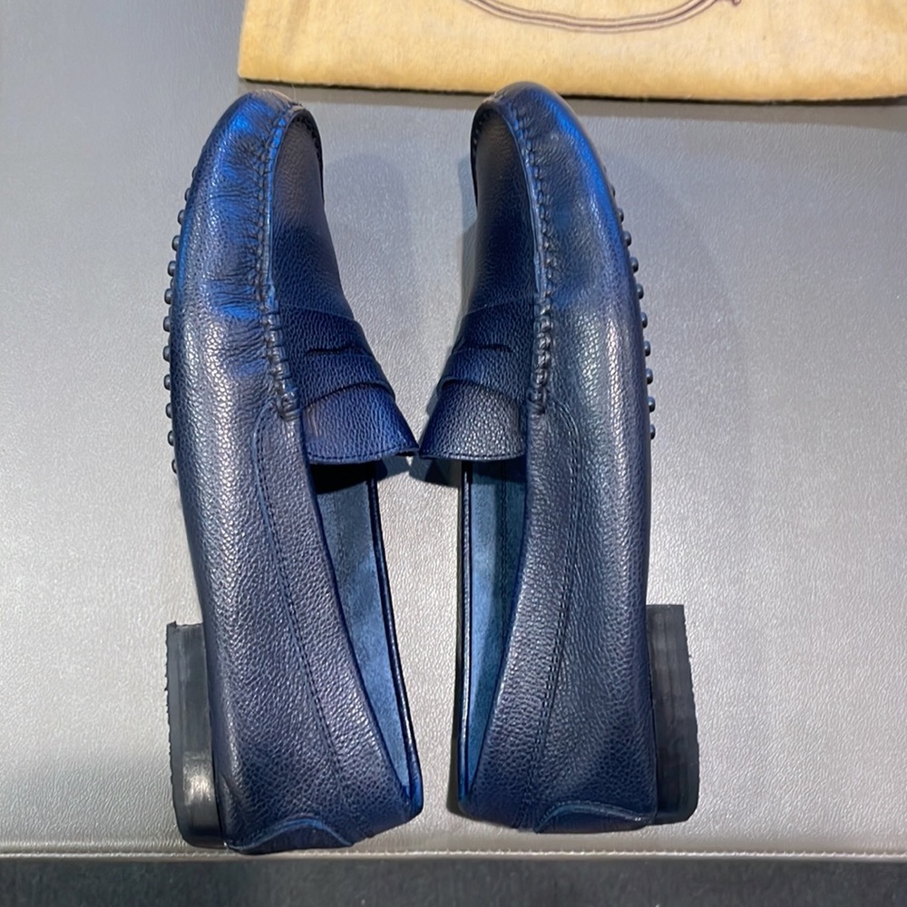 Men's Navy Loafers - Picture 9 of 11